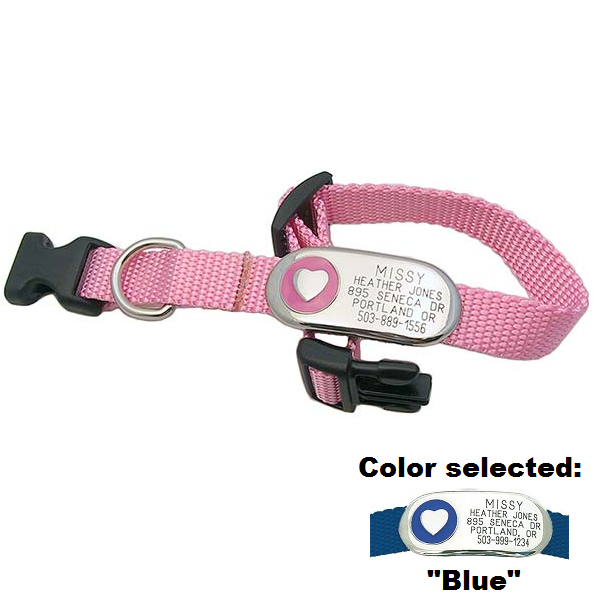 Jewelry ID Collar - Heart, - Lucky Pet